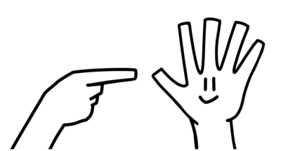 A hand pointing a hand