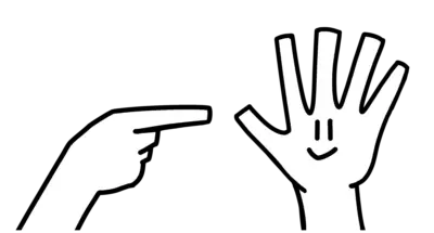 A hand pointing a hand