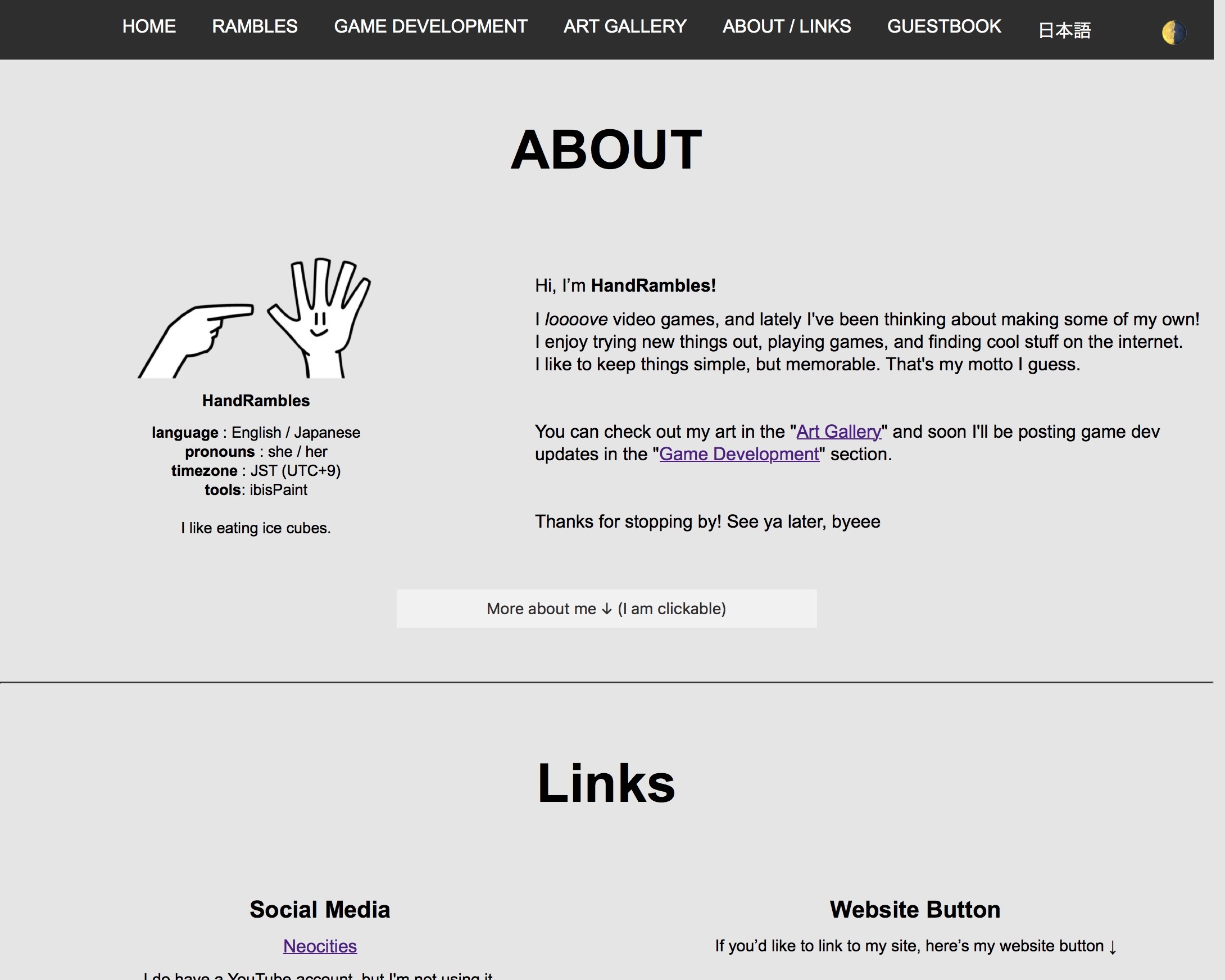 About / Links screenshot1