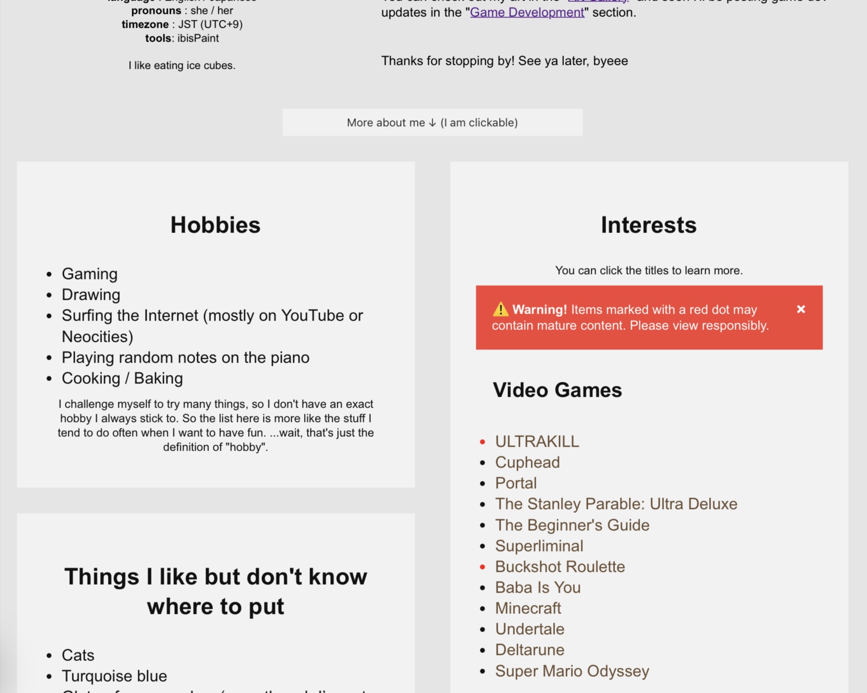 About / Links screenshot2